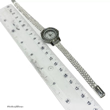 RELOJ ESLABÓN CUBANO CARATULA C/PIEDRA PARA DAMA - PLATA .925