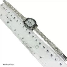 RELOJ ESLABÓN CHINO C/ CORAZONES CARATULA CUADRO PARA DAMA - PLATA .925
