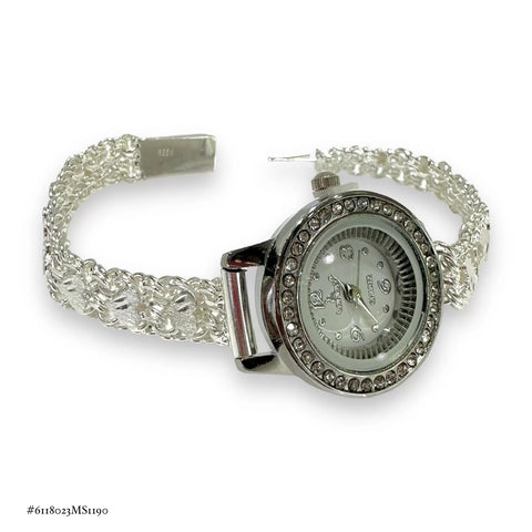 RELOJ ESLABÓN CHINO C/ CORAZONES PARA DAMA - PLATA .925