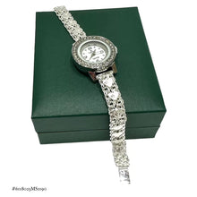 RELOJ ESLABÓN CHINO C/ CORAZONES PARA DAMA - PLATA .925