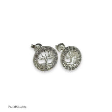 ARETE ÁRBOL DE LA VIDA CON ZIRCONIA - PLATA .925