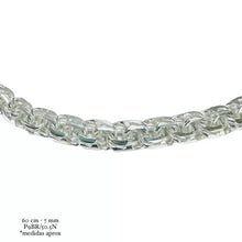 CADENA ESLABÓN CHINO 7 mm - 60 cm H. MANO - PLATA .925
