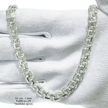 CADENA ESLABÓN CHINO 7 mm - 60 cm H. MANO - PLATA .925