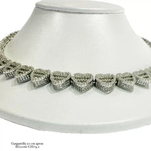 SET CADENA Y PULSERA CORAZONES ZIRCONIA - PLATA .925