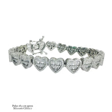 PULSO CORAZONES ZIRCONIA - PLATA .925
