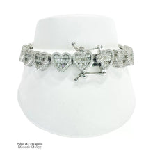 PULSO CORAZONES ZIRCONIA - PLATA .925