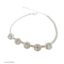 PULSERA 5 ZIRCONIAS CON CONTORNO - PLATA .925