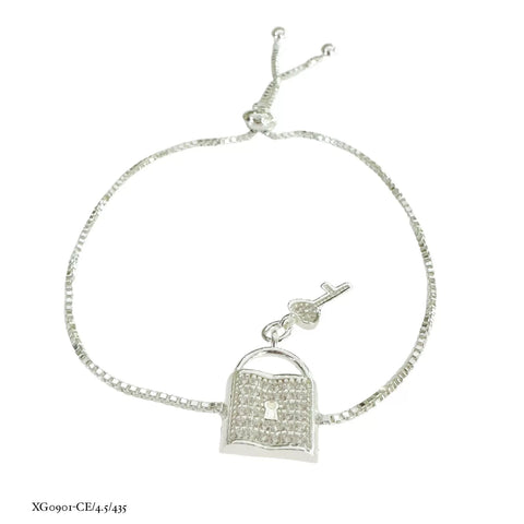 PULSERA CANDADO CON LLAVE - PLATA .925