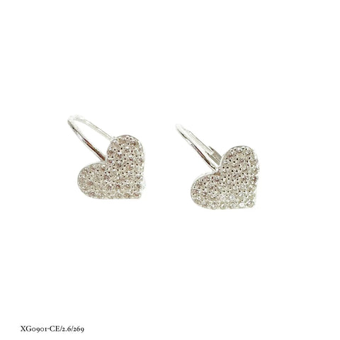 ARETE CORAZÓN COLGANTE CON ZIRCONIA - PLATA .925