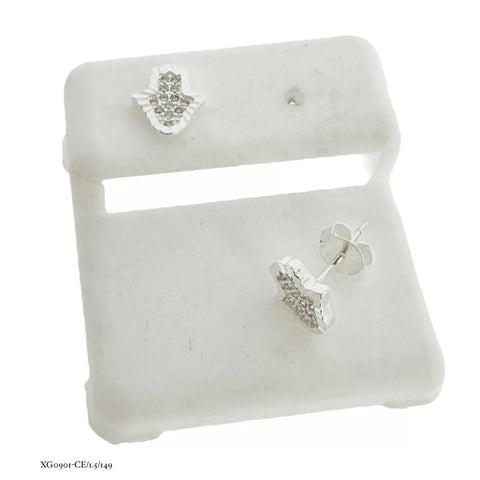 ARETE MANO DE FATIMA BISEL DIAMANTADO - PLATA .925