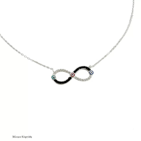 GARGANTILLA INFINITO CON OJOS TURCOS - PLATA .925