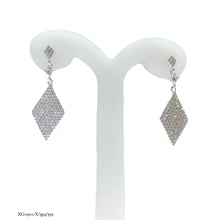 ARETE ELEGANTE DE FIESTA FORMA DE ROMBO -  PLATA .925