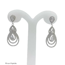ARETE ELEGANTE DE FIESTA GOTA DOBLE -  PLATA .925