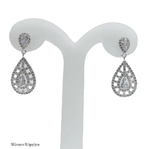 ARETE ELEGANTE DE FIESTA GOTA -  PLATA .925