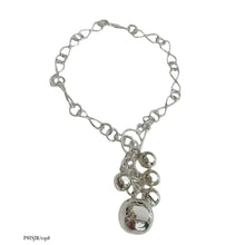PULSERA CADENA CON PUÑO CASCABEL Y BOLA GRANDE - PLATA .925