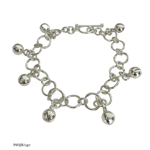 PULSERA CADENA CON CASCABEL - PLATA .925