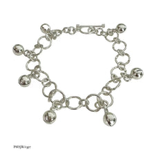 PULSERA CADENA CON CASCABEL - PLATA .925