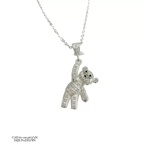 CADENA CON DIJE OSO COLGANTE - PLATA .925