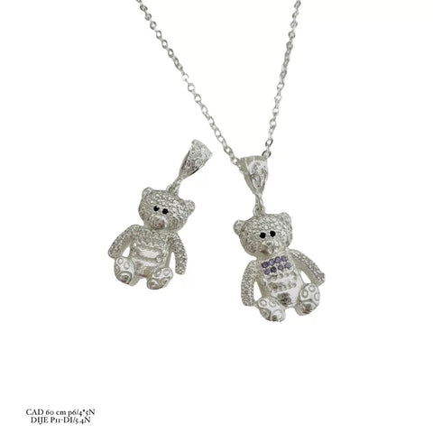GARGANTILLA OSO ZIRCONIA - PLATA .925