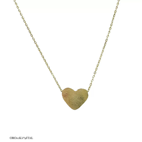 GARGANTILLA COLLAR CORAZÓN TAMBOREADO - ORO 10K