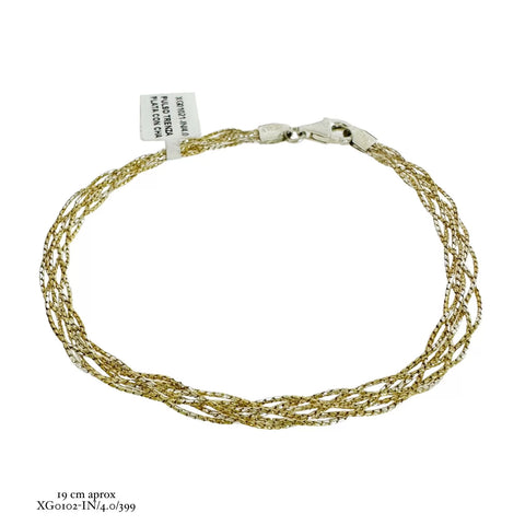 PULSERA TRENZA BI COLOR  - PLATA .925