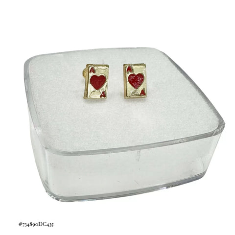 BROQUEL CARTA DE BARAJA AS DE CORAZONES - ORO 10K