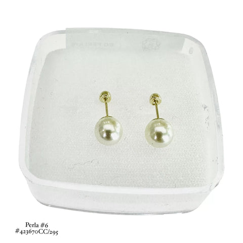 BROQUEL PERLA SINTÉTICA #6 - ORO 10K