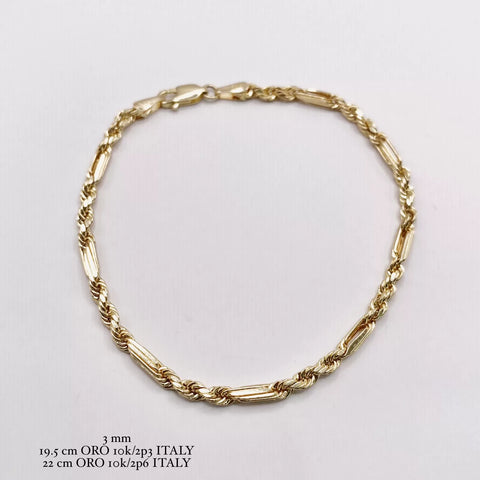 PULSO TORSAL FÍGARO 3 MM -  ORO 10K