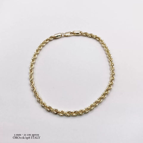 PULSO TORSAL 3 MM - 21 CM - ORO 10K