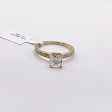 ANILLO MONTADURA CORAZÓN ZIRCONIA CENTRAL CUADRO - ORO 10K