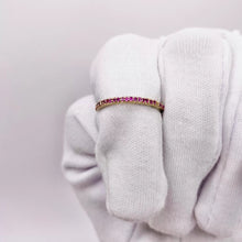 ANILLO CHURUMBELA COMPLETA CON ZIRCONIAS GUINDA - ORO 10K