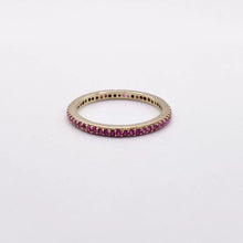 ANILLO CHURUMBELA COMPLETA CON ZIRCONIAS GUINDA - ORO 10K