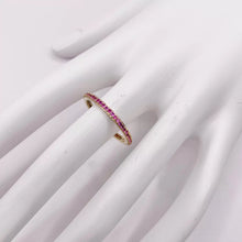 ANILLO CHURUMBELA COMPLETA CON ZIRCONIAS GUINDA - ORO 10K