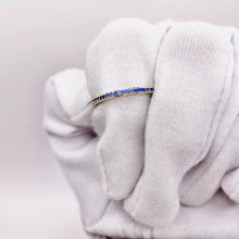 ANILLO CHURUMBELA COMPLETA CON ZIRCONIAS AZUL - ORO 10K