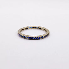 ANILLO CHURUMBELA COMPLETA CON ZIRCONIAS AZUL - ORO 10K