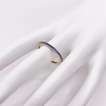 ANILLO CHURUMBELA COMPLETA CON ZIRCONIAS AZUL - ORO 10K