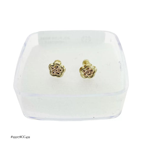 BROQUEL FLOR BI COLOR CENTRO ORO ROSA - ORO 10K