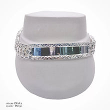 ESCLAVA CON PLACA BISELADA RECTANGULAR - PLATA .925