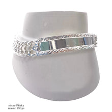 ESCLAVA CON PLACA BISELADA RECTANGULAR - PLATA .925