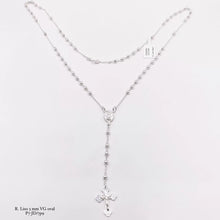 ROSARIO BOLA LISA 3MM - VIRGEN GUADALUPE OVAL - PLATA .925