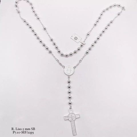 ROSARIO BOLA LISA 5 MM - SAN BENITO - PLATA .925