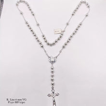 ROSARIO BOLA LISA 6 MM - VIRGEN GUADALUPE - PLATA .925