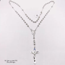 ROSARIO BOLA LISA 4.5 MM LIGERA - VIRGEN GUADALUPE - PLATA .925