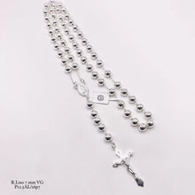 ROSARIO BOLA LISA 7 MM LIGERA - VIRGEN DE GUADALUPE - PLATA .925