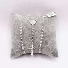 ROSARIO BOLA LISA 3MM - VIRGEN GUADALUPE - PLATA .925