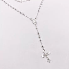 ROSARIO BOLA LISA 3MM - VIRGEN GUADALUPE OVAL - PLATA .925