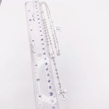 ROSARIO BOLA LISA 3MM - VIRGEN GUADALUPE OVAL - PLATA .925