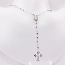 ROSARIO BOLA LISA 3MM - VIRGEN GUADALUPE OVAL - PLATA .925