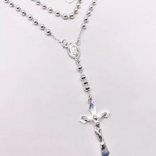 ROSARIO BOLA LISA 4.5 MM LIGERA - VIRGEN GUADALUPE - PLATA .925