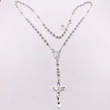 ROSARIO BOLA LISA 4.5 MM LIGERA - VIRGEN GUADALUPE - PLATA .925